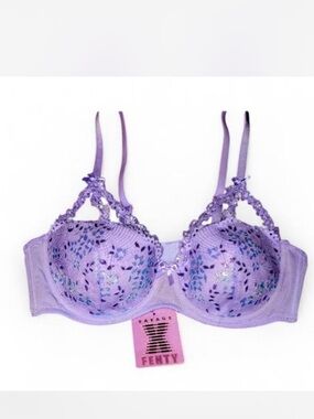 Savage X Fenty Lavender Lace Sequin Underwire Bra